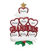 Personalized 7 Grandkids Ornament 2024 – Fast & Free 24h Customization – Grandparents Christmas Ornament for Tree – Custom Gift Wrapped Family of 7 Keepsake