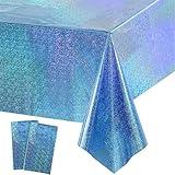 GREATRIL Blue Party Table Cover Decoration Tablecloth for Frozen/Winter onederland/Under Sea/Ocean Theme Party Decorations Rectangle Tablecover with 54'' x 108'' - 2 Packs