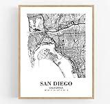 Eleville 8X10 Unframed San Diego California City View Abstract Road Modern Map Art Print Poster Wall Office Home Decor Minimalist Line Art Hometown Housewarming wgn473