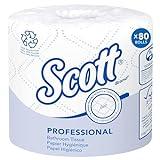 Scott® Professional 100% Recycled Fiber Standard Roll Bulk Toilet Paper (13217), 2-Ply, Elevated Design, White, Individually wrapped rolls (473 Sheets/Roll, 80 Rolls/Case, 37,840 Sheets/Case)