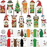Briwooody 48 Sets Christmas Craft Kits DIY Christmas Ornaments Kits Santa Reindeer Christmas Foam Stickers Arts and Crafts Holiday Bookmarks Ornaments Decorations for Xmas Winter Party Favors