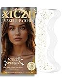 XICZH Glitter Freckles, Gold Freckles Temporary Face Tattoos, Body Face Glitter for Women Girls, Country Concerts Singer Festival Rave Accessories (Gold - 10 pcs)