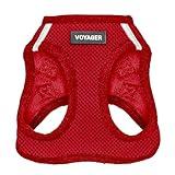 Best Pet Supplies Voyager Step-in Air Harness - All Weather Mesh, Reflective, No Pull Harness for Dogs, Cats - Secure with Hook & Loop Fastener, Buckle, Double D-Rings - Red, S