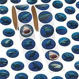 200ct Bulk Shark Stickers Hyper Realistic – Round Ocean Stickers for Kids, Shark Week Party Decorations, Aquarium and Marine Biology Crafts & More