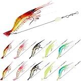 10PCS Saltwater Fishing Lures Shrimp Baits Set, Premium Soft Shrimp Fishing Tackle with Luminous Sharp Hooks, for Freshwater and Saltwater - Syosisny