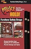 Quakehold! Furniture Strap Kit, Earthquake Fasteners for Disaster Preparedness, Child Proof Safety Straps for RV, Home Office, Helps Prevent Damage and Injury, Easy to Install, Black