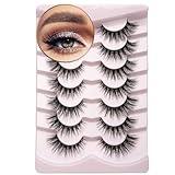 Onlyall Lashes Mink False Eyelashes Natural Wispy Lashes Soft Faux Mink Lashes Fluffy False Lashes 16MM A04