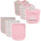 Hudson Baby Unisex Baby Cotton Bib and Burp Cloth Set, Princess, One Size