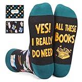 Zmart Funny Book Lovers Gifts Ideas - Novelty Reading Socks for Women Men, Book Reading Gifts for Readers