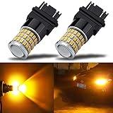 iBrightstar 3157 LED Bulb Amber Yellow, 3157a LED Turn Signal Bulbs Super Bright for Rear Front Turn Signal Blinker Lights Brake Tail Lights, 2 Pack