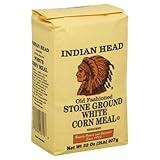 Indian Head Corn Meal Old Fashioned Stone Ground White 2 Lbs (2 Pack)