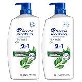 Head & Shoulders 2 in 1 Dandruff Shampoo and Conditioner, Anti-Dandruff Treatment, Tea Tree Oil for Daily Use, 32.1 oz Each, Twin Pack