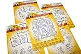 Aunt Martha's Iron On Transfer Patterns for Stitching, Embroidery or Fabric Painting, Cute Vintage Animal Patterns for Tea Towels or Quilting, Set of 5