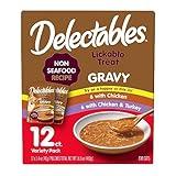 Hartz Delectables Gravy Non-Seafood Lickable Wet Cat Treat & Food Topper, Chicken Flavor Variety, 12 Pack, 1.40 Ounce (Pack of 12)