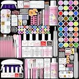 SAVILAND Acrylic Nail Kit with Drill: Professional Nail Kit Acrylic Set for Beginners with Everything Gel Polish U V Light Decorations for Home Salon Gift Set