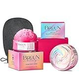 BRÜUN Beauty Unicorn Whipped Butter with Exfoliating Body Scrub Cream – A Bundle for Body and Skin Care with Natural Ingredients and Vitamin E for Girls, Men, and Women (Body Butter + Scrub Cream)