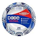 Dixie Ultra, Large Paper Bowls, 20 Oz, 26 Count, Microwave Safe, Compostable, Disposable Bowls Great For Breakfast, Lunch, And Dinner Meals