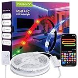 RGB+IC LED Strip Light, 104ft Smart LED Light for Bedroom, Bluetooth APP Control, Color Changing LED Strip Lighting, 44 Scene Modes, Music Sync, TV Backlight Behind Strip, Home Decor, Gaming Room