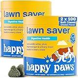 Happy Paws Lawn Saver Dog Chews, Dog Urine Neutralizer, Green Lawn Chews For Dogs, Digestive & Gut Health Supplement With Sweet Potato, Spirulina & Probiotics, Organic, Vegan, American Made, 200 Count