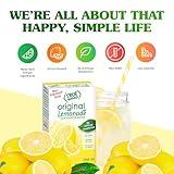 TRUE LEMON Original Lemonade Drink Mix| Made from Real Lemon | No Preservatives, No Artificial Sweeteners, Gluten Free | Water Flavor Packets & Water Enhancer with Stevia 30 Count (Pack of 1)