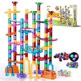 JOYIN 137Pcs Glowing Marble Run - Construction Building Blocks Toys with 15 Glow in The Dark Plastic Marbles, STEM Toy Presents for Boys and Girls