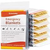 Griwonmy 6 Pack Survival Emergency Blanket, Updated Model Mylar Blankets, Space Blanket Gold and Silver, Suitable for Outdoor Sports, Wilderness Survival, Car Breakdown Emergency Use