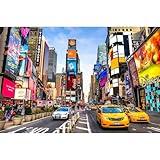 7x5ft New York City Backdrop Times Square Street Modern Skyscrapers Photography Background Birthday Party Banner Video Broadcast Decorations Travel Decor Children Adults Studio Prop Decor