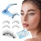 Focipeysa Magnetic Eyelashes Kit Natural Magnetic Lashes with Applicator Long Lasting No Glue Needed Reusable Magnetic Eyelashes Easy to Wear and Remove for All-Day