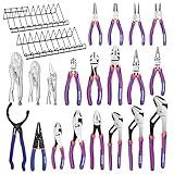 WORKPRO Pliers Set, 20-Piece Full Assortment of Pliers with 2-pack Pliers Organizer Rack, Great Fits for Tool Box Drawer or Tool Chest, Ideal as Holiday, Fathers' Day and Christmas Gift