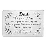 Laluminter Dad Wedding Gift from Son, Engraved Wallet Card for Groom's Dad, Father Wedding Card Keepsake