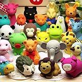 URSKYTOUS 34Pcs Animal Erasers Bulk Mini Pencil Erasers Puzzle Erasers Desk Pets Puzzle Kids Erasers for Party Favors Classroom Students Prizes Easter Egg Fillers,Carnival Gifts,School Supplies Gift