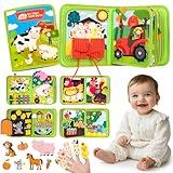 ARCTURINE Farm Busy Book for Toddlers 1-3, 20 in 1 Farm Activity Book with Life Skills Cognition Sorting Matching, Airplane Car Travel Quiet Toys for 1 2 3 4 Year Old Boys Girls Easter Birthday Gift