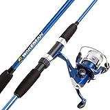 Fiberglass Fishing Rod and Spinning Reel Combo - Swarm Series Collapsible Fishing Gear for Catching Bass, Trout, Catfish, and More by Wakeman