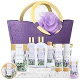 Spa Luxetique Gift Baskets for Women, Spa Gifts for Women-10pcs Lavender Gift Sets with Body Lotion, Bubble Bath, Relaxing Bath Sets for Women, Christmas Gifts for Women, Mothers Day Gifts for Mom