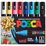 POSCA 8-Color Paint Marker Set, PC-5M Medium