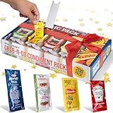Grab-n-Go Condiment Packs - 50 Single Serve Pouches of Each: Ketchup, Mustard, Relish, and Mayo - Great for Picnics, Boxed Lunch, BBQ, Travel, Picnic and Parties (200 Condiment Packets Total)