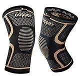 JIUFENTIAN Copper Knee Braces for Men and Women (2 pack) -Knee Supports Copper Compression Knee Sleeve for Knee Pain, Arthritis, Sports and Recovery Support (Large)