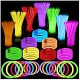 PartySticks Ultra Bright Glow Sticks Bulk Party Supplies 100 Pack - 8" Glow in the Dark Light Up Halloween Party Favors, Glow Decorations, Neon Party Necklaces and Bracelets with Connectors