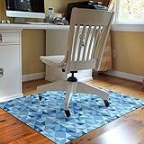 Bungalow Flooring Upper East Side Blues 9to5 Desk Chair Mat, 3' x 4', Made in USA, Stain-Resistant, Anti-Slip Rubber Backing