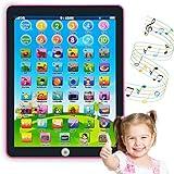 Kids Learning Pad/Tablet Interactive Toddler Toys with Words Numbers Alphabets Music Electronic Educational Toy for Preschool Boys & Girls 3-8 Years Old (Pink)