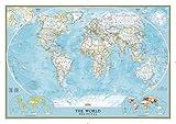 National Geographic World Wall Map - Classic - Laminated (43.5 x 30.5 in) (National Geographic Reference Map)