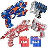 WitBear 4 Kids Pack Foam Blaster Toy Guns Set Compatible with Nerf Bullet Guns Include 80 Bullets Hand Gun Toys Birthday Christmas Party Gifts Pistol Toys for 3 4 5 6 7 8 9 Year Old Boys Girl