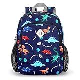 STEAMEDBUN Kids Backpack for Boys 4-6: Boys Backpack - Toddler Preschool Backpack - Dinosaur Backpack for Kids Dark Blue