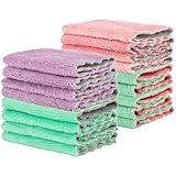 MAQIHAN Coral Velvet Dish Towels - 17PCS Super Absorbent Kitchen Towels Microfiber Washcloths Cleaning Rags, Washable Quick Drying Household Reusable Dish Cloths for Daily Kitchen Cleaning, Bathroom