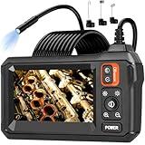 Endoscope Camera with Light, Borescope Camera with 4.3" IPS Screen, 1080P HD with 8 LED Lights, 16.4FT Semi-Rigid Cord, IP67 Waterproof Endoscope for Sewer, Father's Day Gifts&Cool Gadgets for Men