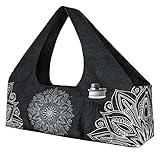 BagYG Yoga Mat Bag-Large with Strap,Zipper and Pockets Bags Carriers Fits All Your Stuff for Women Most Size Mats,Mandala Black,30''x9''x11''(BagYG-31086384)