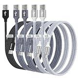 JIUWFOX USB to USB C Cable, USB A to Type C Charger Cord Fast Charging (5-Pack, 3/3/6/6/10ft) for Samsung Galaxy S25 S24 S23 S22 S21 S20 A15 A16 A25 A26 A35 A36 A55 A56, iPhone 16 15, Moto G, Pixel
