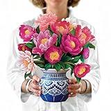 Freshcut Paper Pop Up Cards, Peony Paradise 12 inch Paper Flower Bouquet Greeting Cards with Blank Note Card & Envelope, Birthday Gifts for Women