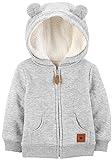 Simple Joys by Carter's Baby Hooded Sweater Jacket with Sherpa Lining, Grey, 12 Months