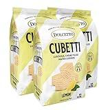 Dolcetto Cubetti Wafer Cookies, Creamy Lemon Flavor Sweets, Crispy Gourmet Treats made in Italy, NO Preservatives, 8.8oz Bag, Great snacks for sharing and gift baskets (Pack of 3)